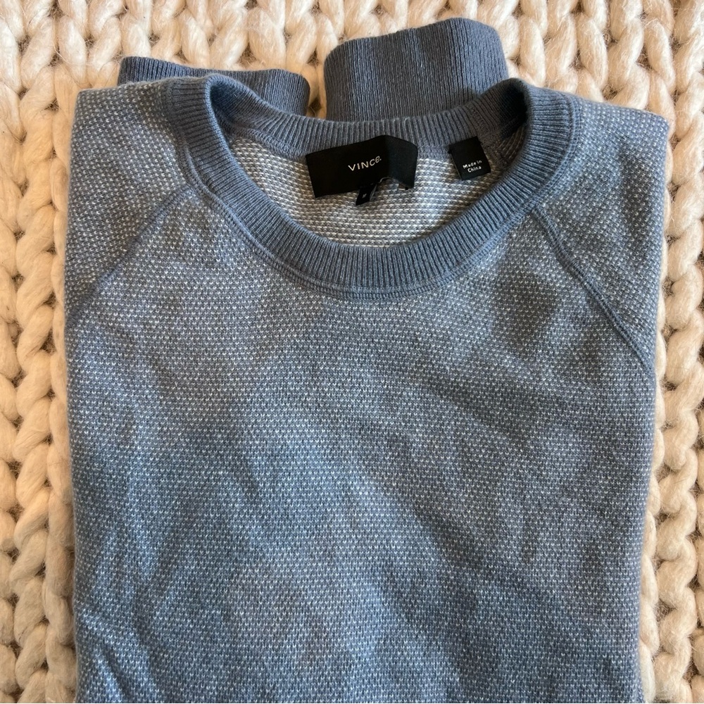 Vince Geo-Jacquard Wool Blend Crew Neck Sweater